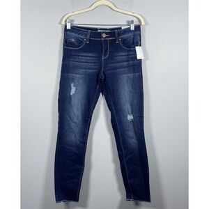 YMI Wanna Betta Butt Women's Juniors Denim Jeans Sz 9 Crop Distressed Raw Hem